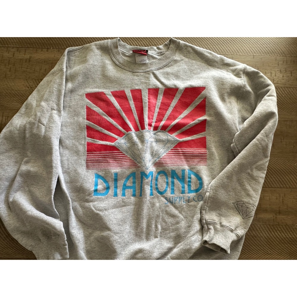 Vintage Diamond Supply Co. Graphic Crewneck Sweatshirt Gray Size L
